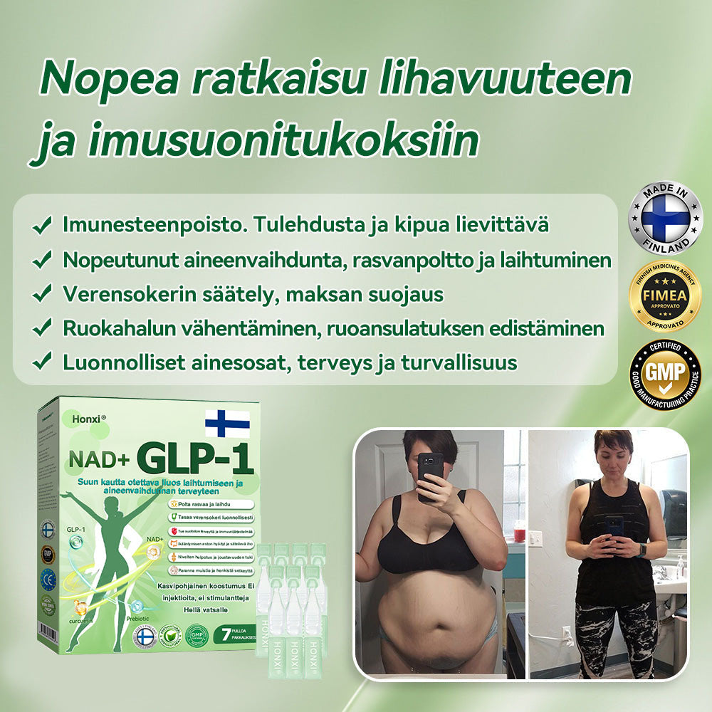 Virallinen Kauppa | HONXI®🍒𝐺𝐿𝑃-𝟏 6-in-1 Terveysratkaisu Suun kautta otettava neste (Vain yksi annos päivässä — näkyviä tuloksia jo 7 päivässä) ✅ Lihavuuteen, sydän- ja verisuoniterveyteen, diabetekseen, uniapneaan, nivelongelmiin ja muuhun