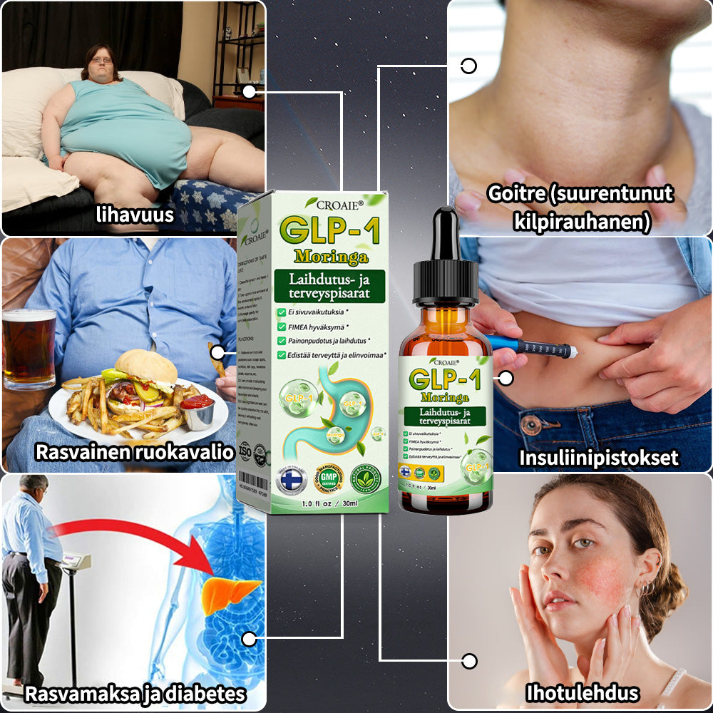 Croaie® GLP-1 Laihdutus- ja Terveysvahvistustipat 🏆🏆 (Elintarvikelaatuinen rasvanpolttaja – Kehitetty The Obesity Society -järjestön toimesta)