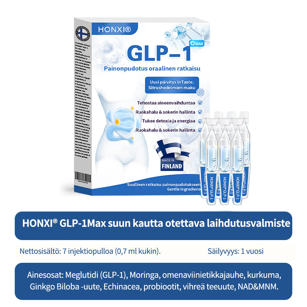 Honxi® ⚡GLP-1 Max Painonpudotus Suun kautta otettava liuos ✅ Yksi annos päivässä — näkyviä tuloksia jo 7 päivässä 👩⚕️ Soveltuu ylipainoon, sydän