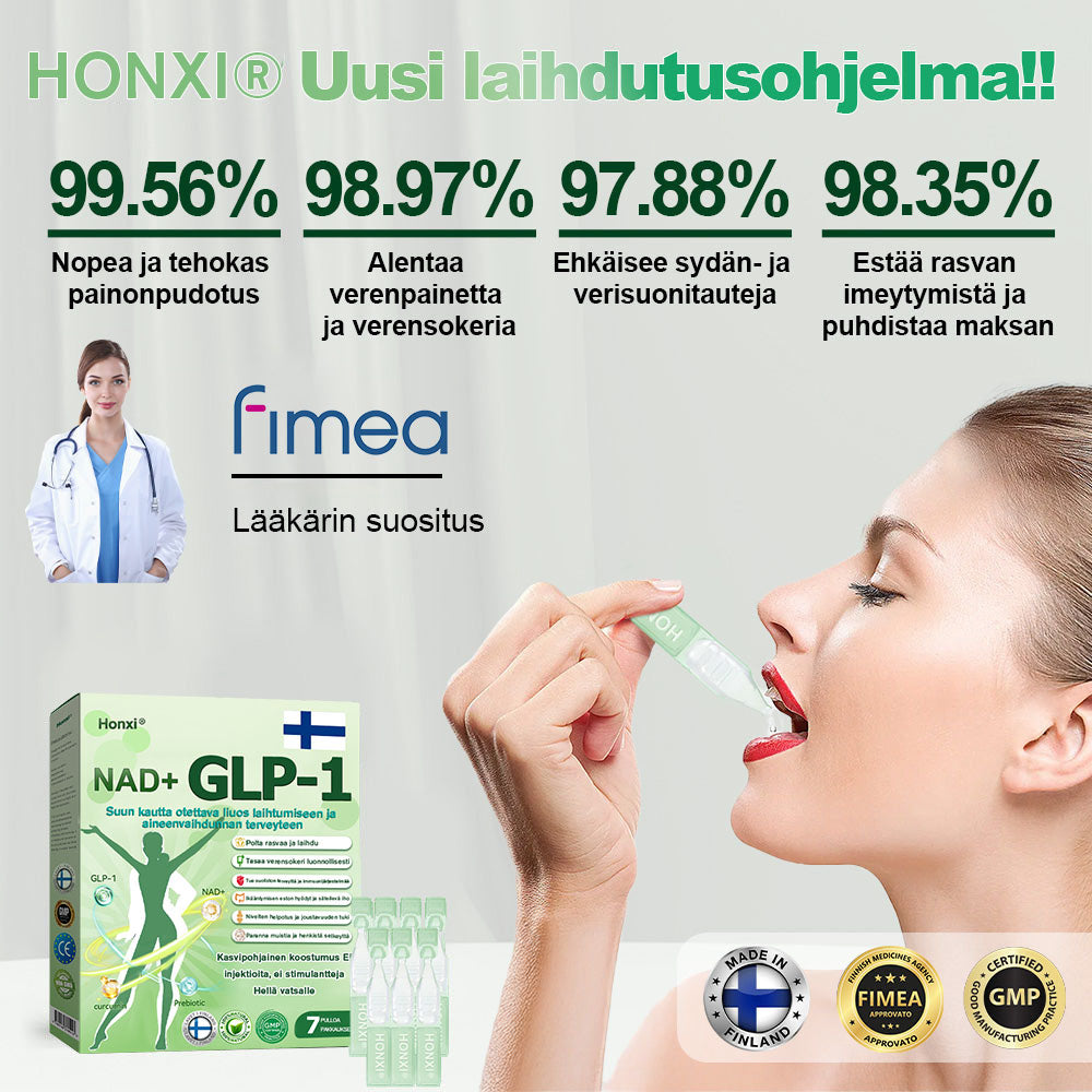 Virallinen Kauppa | HONXI®🍒𝐺𝐿𝑃-𝟏 6-in-1 Terveysratkaisu Suun kautta otettava neste (Vain yksi annos päivässä — näkyviä tuloksia jo 7 päivässä) ✅ Lihavuuteen, sydän- ja verisuoniterveyteen, diabetekseen, uniapneaan, nivelongelmiin ja muuhun