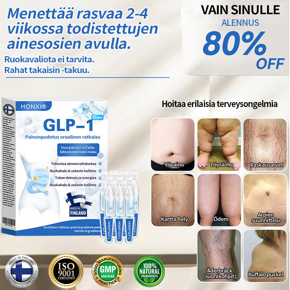Honxi® ⚡GLP-1 Max Painonpudotus Suun kautta otettava liuos ✅ Yksi annos päivässä — näkyviä tuloksia jo 7 päivässä 👩⚕️ Soveltuu ylipainoon, sydän