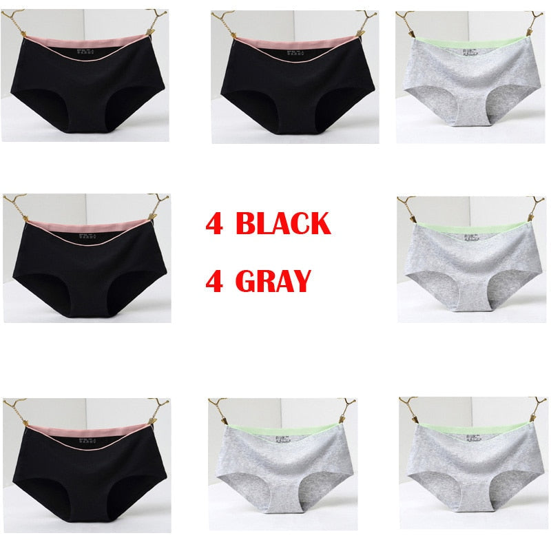 8Pcs Briefs for Women fashion sexy woman panties Solid seamless underpants cpanties for women cotton underwear girl knickers