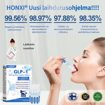 Honxi® ⚡GLP-1 Max Painonpudotus Suun kautta otettava liuos ✅ Yksi annos päivässä — näkyviä tuloksia jo 7 päivässä 👩‍⚕️ Soveltuu ylipainoon, sydän