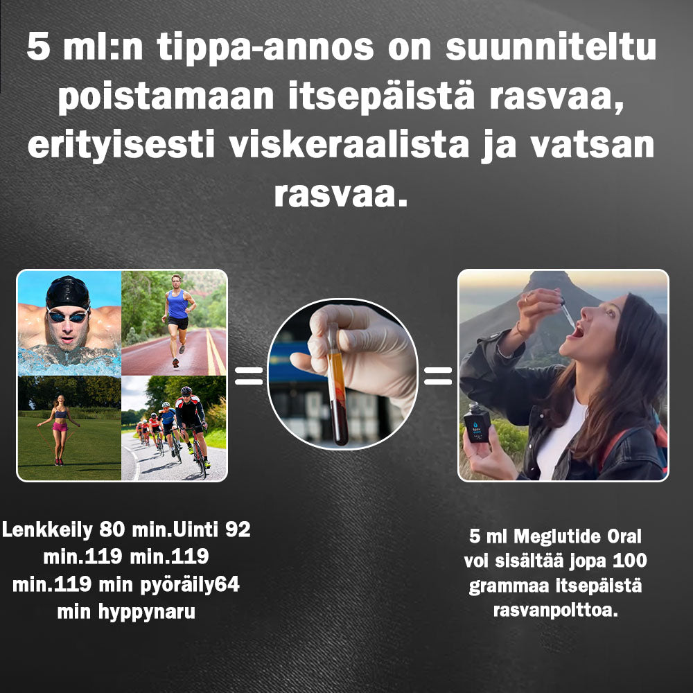 Croaie™ Megutide Oral Solution (elintarvikelaatuinen rasvanpolttotuote, Helsingin yliopiston lääketieteellisen korkeakoulun kehittämä, Fimean suosittelema)
