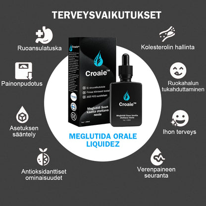 Croaie™ Megutide Oral Solution (elintarvikelaatuinen rasvanpolttotuote, Helsingin yliopiston lääketieteellisen korkeakoulun kehittämä, Fimean suosittelema)