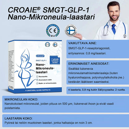 [7 Päivää, tulokset näkyvissä] 🇫🇮 CROAIE® SMGT-GLP-1 Nano-neulaplästeri (Kivuton, pitkäkestoinen, diabetekseen, liikalihavuuteen ja sydän- ja verisuonitauteihin)💥