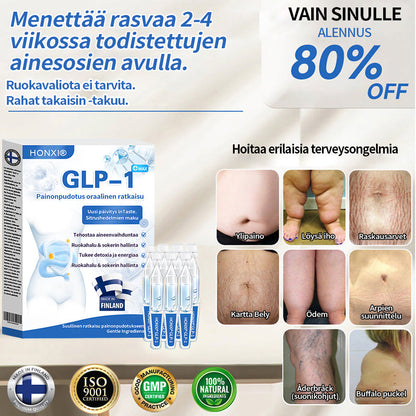 Honxi® ⚡GLP-1 Max Painonpudotus Suun kautta otettava liuos ✅ Yksi annos päivässä — näkyviä tuloksia jo 7 päivässä 👩‍⚕️ Soveltuu ylipainoon, sydän